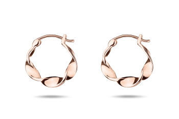 Little Crush Hoops - růžově pozlacené náušnice kroužky, lesk