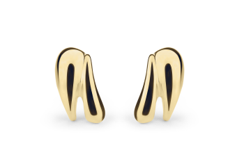Manta Studs - gold earrings, purity of 14 carats