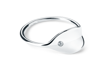 Rosa Tudor Diamond Ring - stříbrný prsten s diamantem