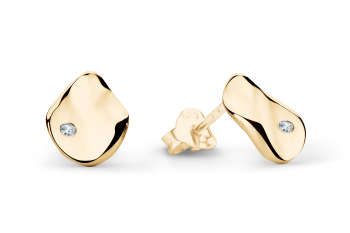 Rosa Tudor Zircon Studs Small - pozlacené náušnice pecky