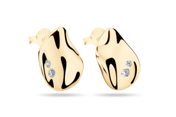 Rosa Tudor Zircon Studs Medium - gold-plated studs