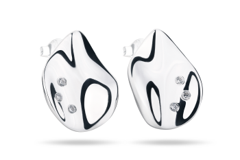 Rosa Tudor Diamond Studs Large - stříbrné náušnice s diamanty