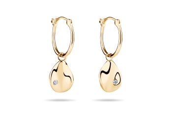 Rosa Tudor Zircon Hoops Small - gold-plated earrings