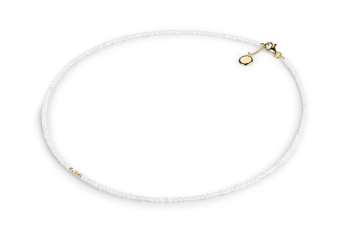 Ahé - necklace from gold plated silver fragments and white zircon dedicated to the desire for the AWAKENING
