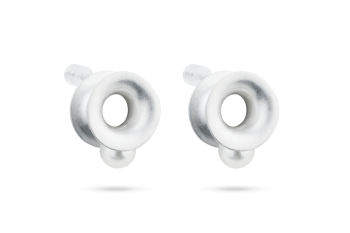 Pearl Amulet Circles - Stříbrné náušnice kroužky s říční perlou