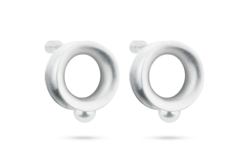 Pearl Amulet Hoops - Stříbrné náušnice kroužky s říční perlou