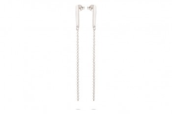 COMETES - Silver earrings, chain, glossy